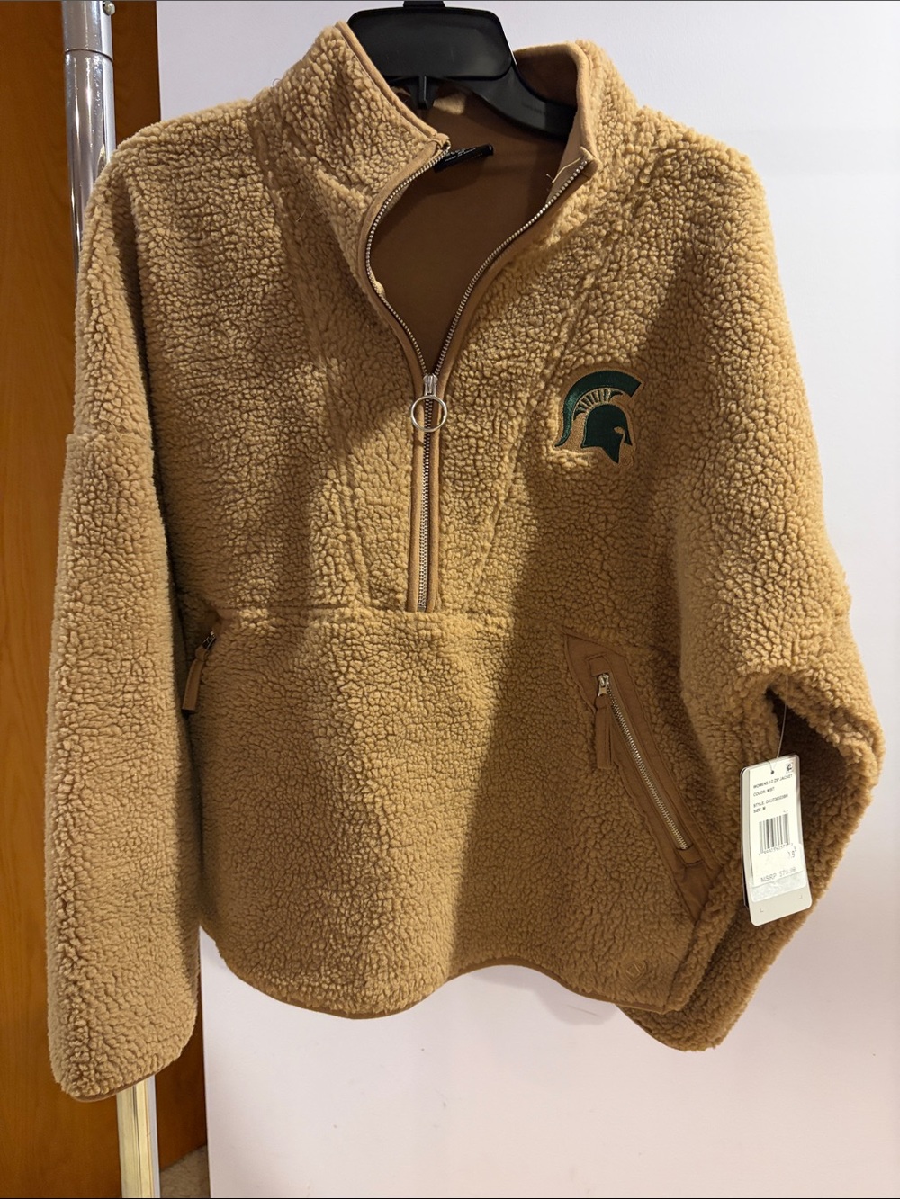Colosseum Women's Tan Zip Pullover with Black Label